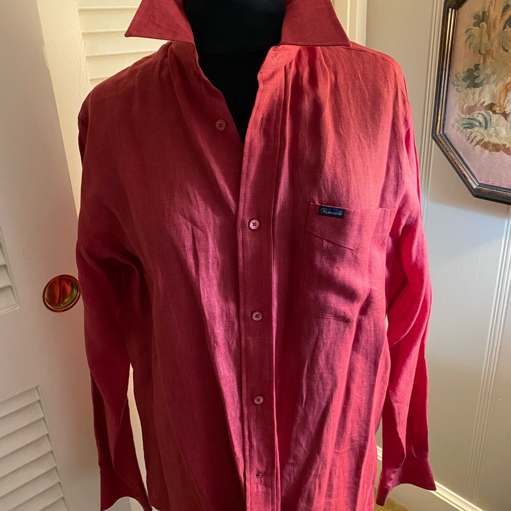 MEN’S FACONNABLE LINEN SHIRT SIZE M LINEN NWT